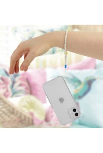 Gioiello da Telefono 25cm con Perle Bianche e Cuori Collezione Lovely