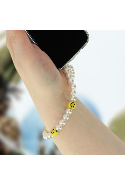 Gioiello da Telefono 25cm con Perle e Smiley Collezione Smile