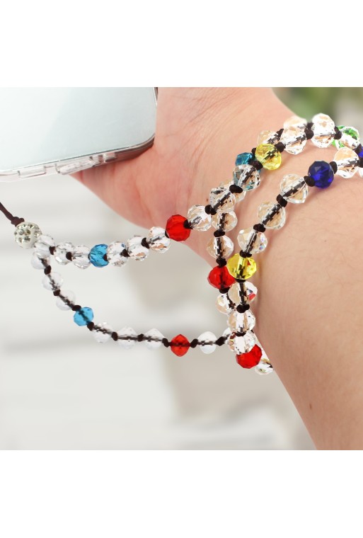 Gioiello da Telefono con Perle Cristallo 80 cm Collezione Krista - Multicolor