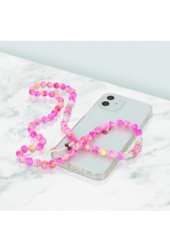Gioiello da Telefono con Perle Marmorizzate 80 cm Collezione Marble - Rosa