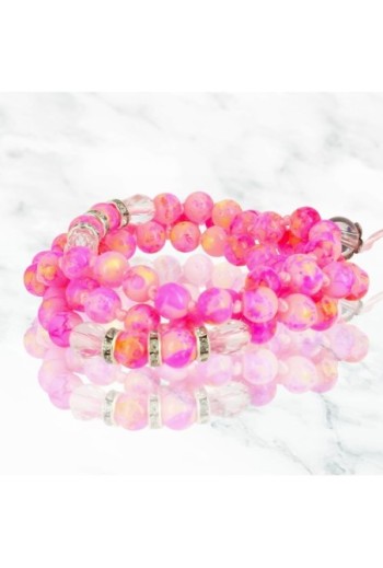 Gioiello da Telefono con Perle Marmorizzate 80 cm Collezione Marble - Rosa