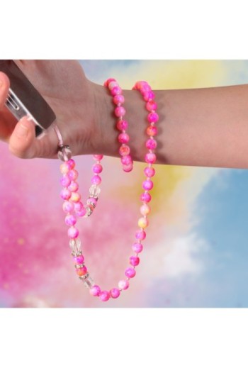 Gioiello da Telefono con Perle Marmorizzate 80 cm Collezione Marble - Rosa