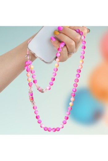 Gioiello da Telefono con Perle Marmorizzate 80 cm Collezione Marble - Rosa