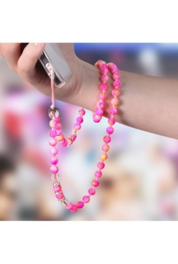 Gioiello da Telefono con Perle Marmorizzate 80 cm Collezione Marble - Rosa