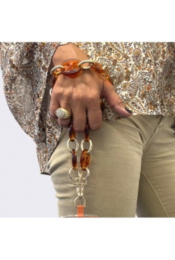 Gioiello da telefono 58 cm catena a maglie larghe Moxie serie Firenze - miele