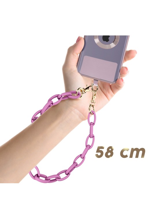Gioiello per smartphone catena maglie larghe 58 cm Moxie Serie Milano - malva