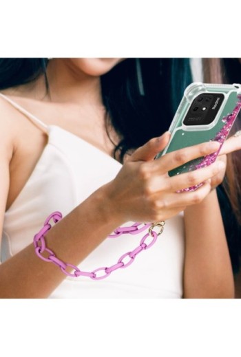 Gioiello per smartphone catena maglie larghe 58 cm Moxie Serie Milano - malva