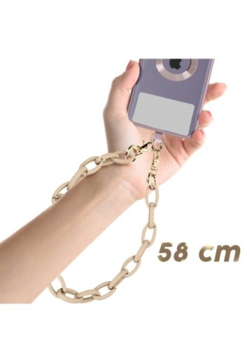 Gioiello per smartphone catena maglie larghe 58 cm Moxie Serie Milano - Beige