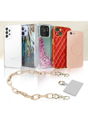 Gioiello per smartphone catena maglie larghe 58 cm Moxie Serie Milano - Beige