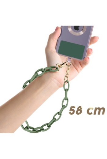 Gioiello per smartphone catena maglie larghe 58 cm Moxie Serie Milano - verde