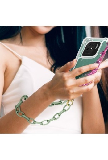 Gioiello per smartphone catena maglie larghe 58 cm Moxie Serie Milano - verde