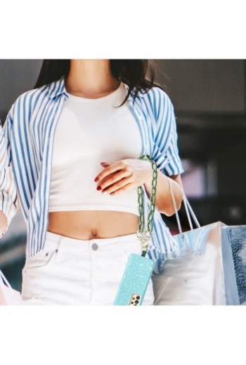 Gioiello per smartphone catena maglie larghe 58 cm Moxie Serie Milano - verde