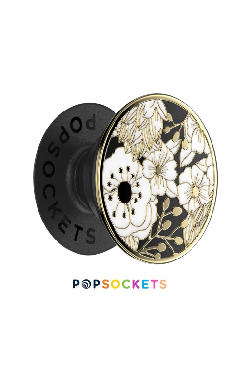 PopSockets PopGrip Enamel Wild Flowers nero - impugnatura e supporto