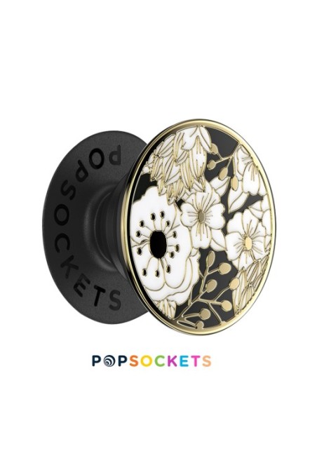 PopSockets PopGrip Enamel Wild Flowers nero - impugnatura e supporto