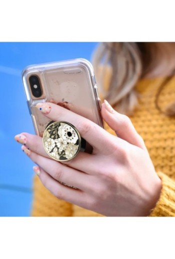 PopSockets PopGrip Enamel Wild Flowers nero - impugnatura e supporto