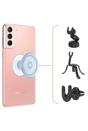 PopGrip per Smartphone by PopSockets Design Celeste Traslucido Supporto Video