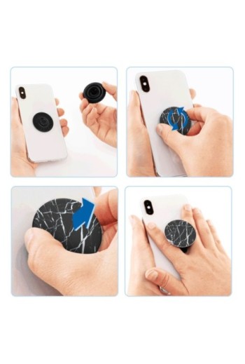 PopGrip per Smartphone by PopSockets Design effetto marmo nero Supporto Video