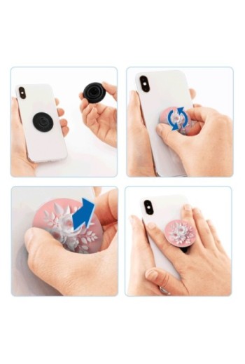 PopGrip per Smartphone by PopSockets Design Rosa Bianca Supporto Video