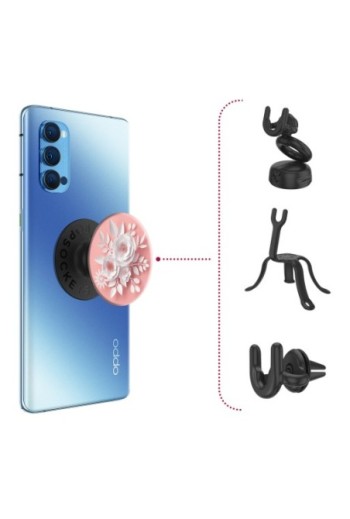 PopGrip per Smartphone by PopSockets Design Rosa Bianca Supporto Video