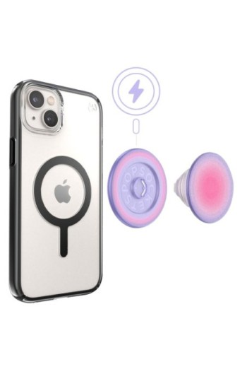 PopSockets PopGrip MagSafe Aura con glitter rosa e lilla - funzione anello e supporto