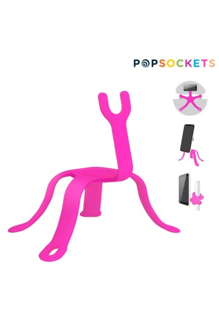 Supporto Flessibile per Smartphone PopMount 2 Popsockets: Treppiedi Scrivania Auto - Rosa