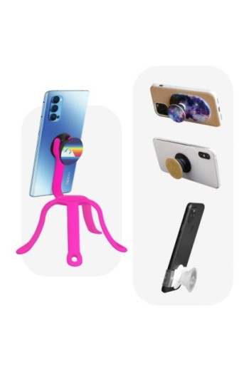 Supporto Flessibile per Smartphone PopMount 2 Popsockets: Treppiedi Scrivania Auto - Rosa