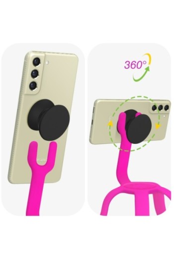 Supporto Flessibile per Smartphone PopMount 2 Popsockets: Treppiedi Scrivania Auto - Rosa