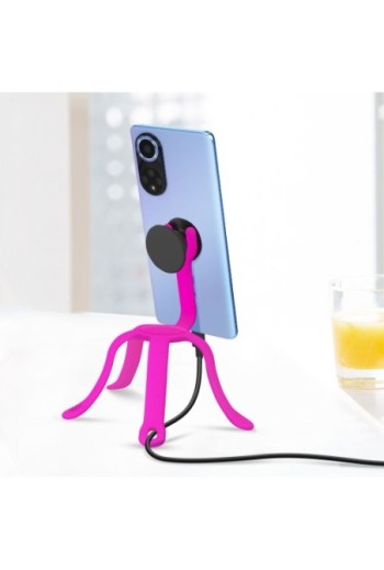 Supporto Flessibile per Smartphone PopMount 2 Popsockets: Treppiedi Scrivania Auto - Rosa