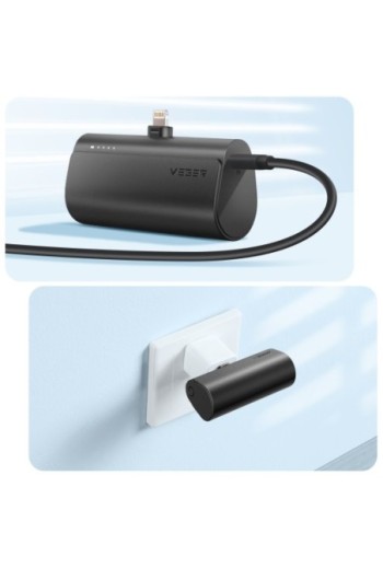 Mini powerbank 5000mAh connettore Lightning per iPhone 20W nero - Veger PlugOn