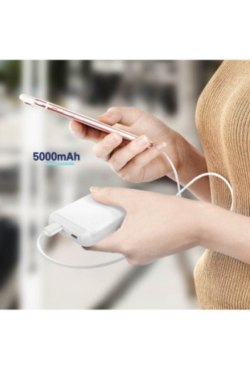 Powerbank MagSafe 5000mAh Ricarica Wireless Magnetica - Bianco