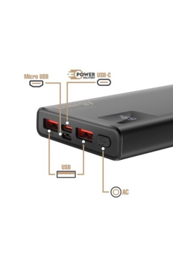 Batteria Esterna 10.000 mAh 22 5W USB C + 2x USB - Obal:Me EnergyPulse