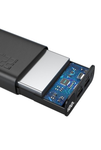 Batteria Esterna 20000mAh con 2 USB + USB-C e Schermo LED - Bwoo Nero