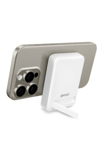 Batteria esterna 10000mAh MagSafe 20W con supporto integrato – Bwoo bianca