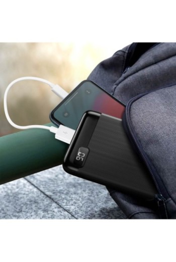 Powerbank 10000mAh con 2 Uscite USB + Display Digitale a LED Setty - Nero