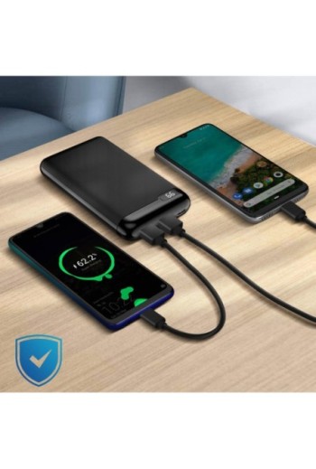 Powerbank 10000mAh con 2 Uscite USB + Display Digitale a LED Setty - Nero