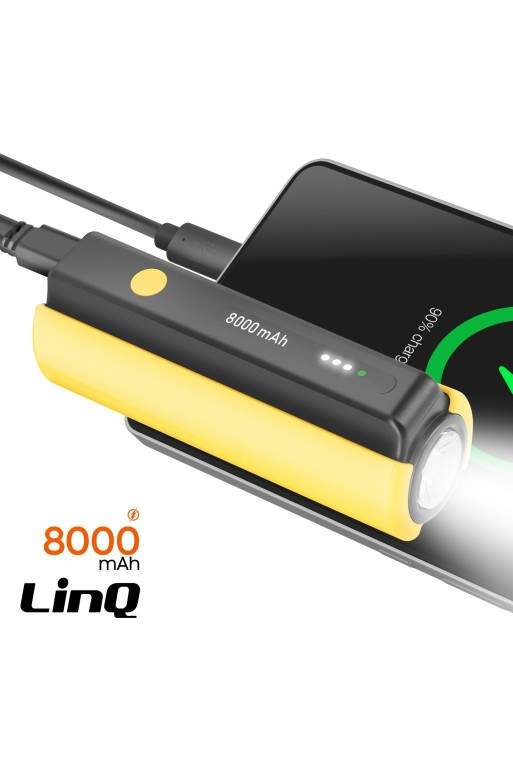 Mini Powerbank 8000mAh con torcia integrata - LinQ Giallo