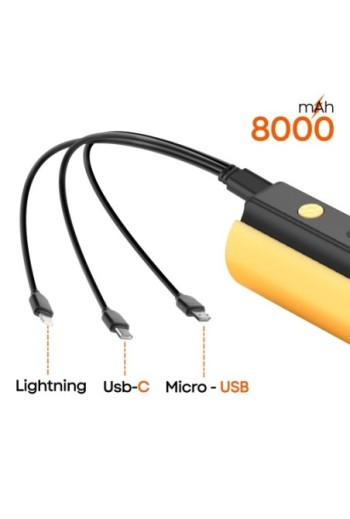 Mini Powerbank 8000mAh con torcia integrata - LinQ Giallo