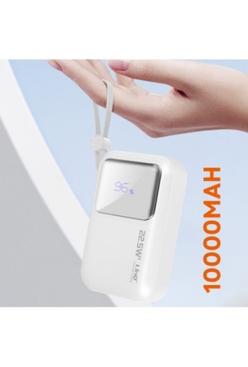 Powerbank 10000mAh + cavi Lightning e USB-C - bianco LinQ