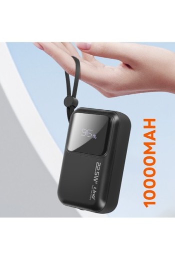 Powerbank 10000mAh + cavi Lightning e USB-C - nero LinQ