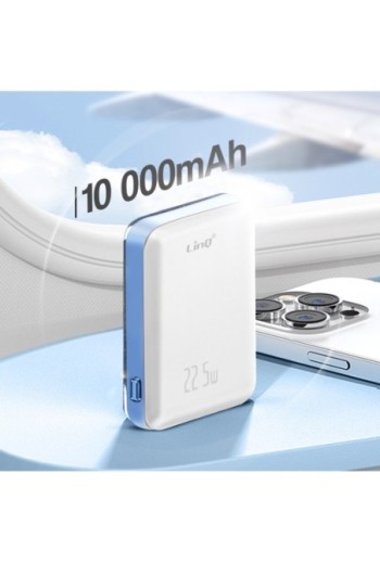 Powerbank MagSafe 10000mAh - ricarica wireless 15W - bianco LinQ