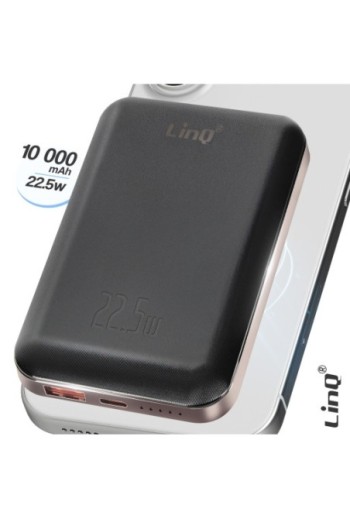 Powerbank MagSafe 10000mAh - ricarica wireless 15W - nero LinQ