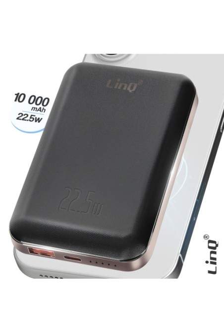 Powerbank MagSafe 10000mAh - ricarica wireless 15W - nero LinQ