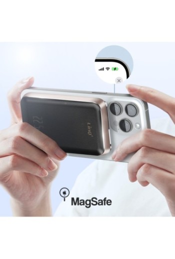 Powerbank MagSafe 10000mAh - ricarica wireless 15W - nero LinQ