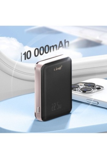 Powerbank MagSafe 10000mAh - ricarica wireless 15W - nero LinQ