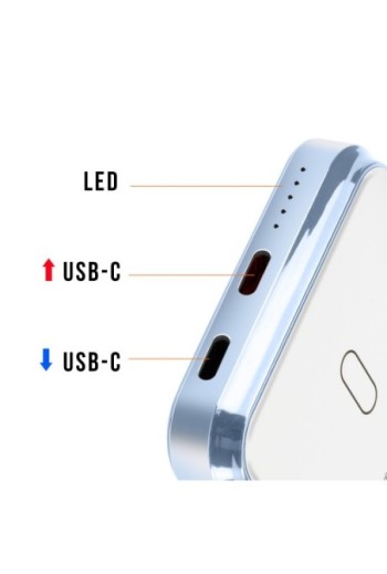 Powerbank per iPhone MagSafe 5000mAh LinQ – ricarica wireless 15W bianco