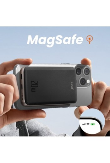 Powerbank per iPhone MagSafe 5000mAh LinQ – ricarica wireless 15W nero
