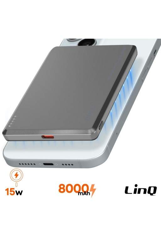 Batteria esterna per iPhone MagSafe 8000mAh - grigio LinQ