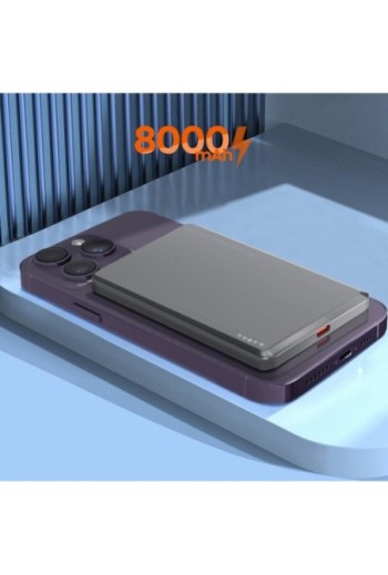 Batteria esterna per iPhone MagSafe 8000mAh - grigio LinQ