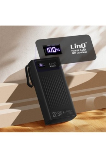 Batteria esterna 25800mAh USB-C + USB 3.0 cavi integrati LinQ - nero