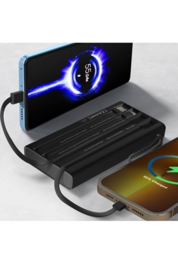 Batteria esterna 25800mAh USB-C + USB 3.0 cavi integrati LinQ - nero